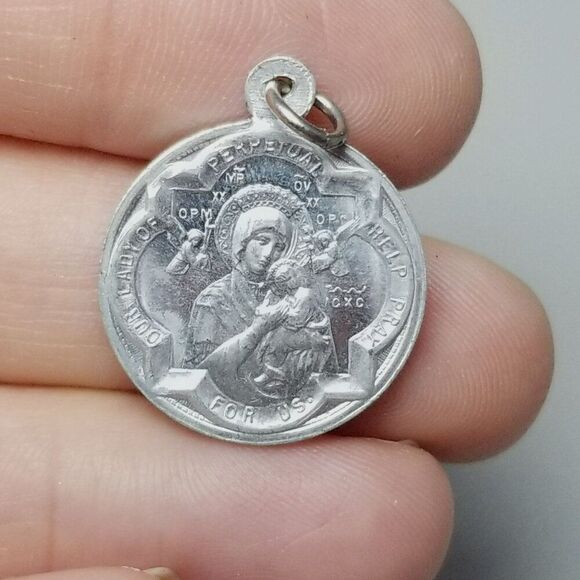 Vintage Saint Gerard Majella Religious Pendant Silver Tone Charm Medallion - Picture 6 of 8